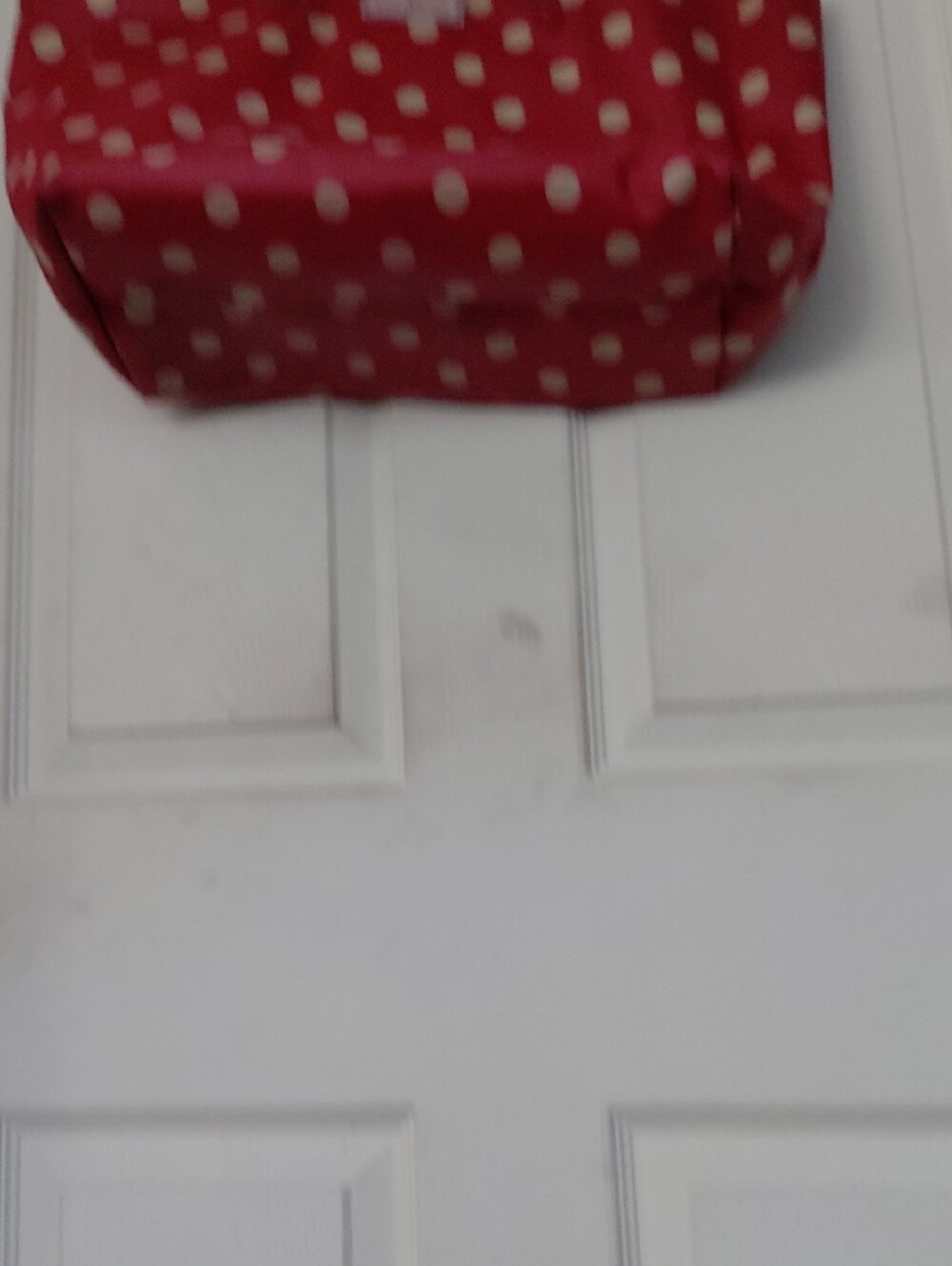 Cath Kidston Red And Cream Tote Polka Dots Doubke Strap Leather Handle 19x11 - Picture 7 of 13